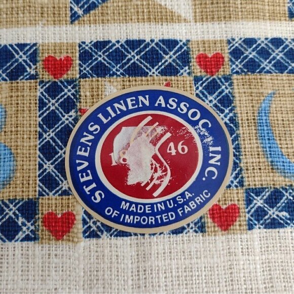 NWT Stevens Linen Assoc USA Linen Tea Towel Patchwork Alphabet Letters - Picture 3 of 3